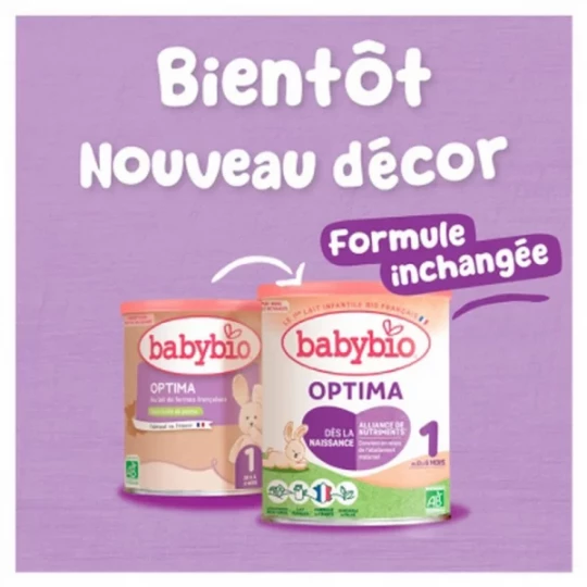 Babybio Optima 1 au Lait de Fermes Françaises de 0 à 6 Mois Bio 400 g - image 2