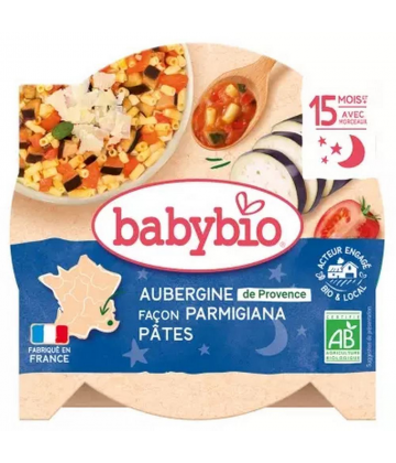Babybio Bonne Nuit Aubergine Façon Parmigiana Pâtes 15 Mois et + Bio 260 g