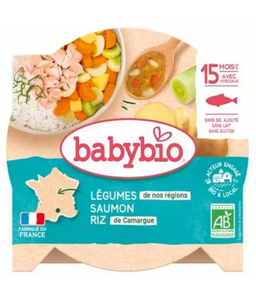 Babybio Légumes Saumon Riz 15 Mois et + Bio 260 g