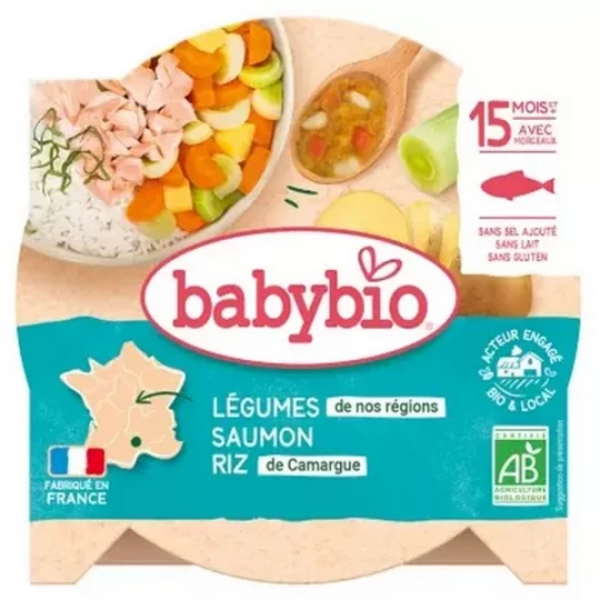 Babybio Légumes Saumon Riz 15 Mois et + Bio 260 g
