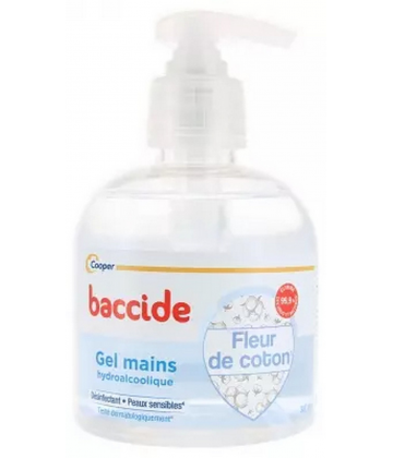 Baccide Gel Mains Hydroalcoolique Fleur de Coton Peaux Sensibles 300 ml