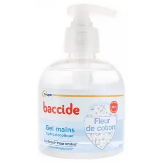 Baccide Gel Mains Hydroalcoolique Fleur de Coton Peaux Sensibles 300 ml