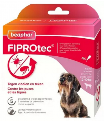 Beaphar Fiprotec Solution Spot-On Petit Chien 2 à 10 kg 4 Pipettes