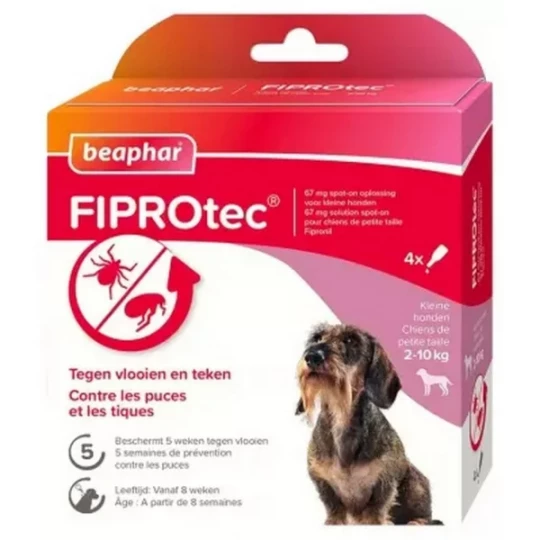Beaphar Fiprotec Solution Spot-On Petit Chien 2 à 10 kg 4 Pipettes