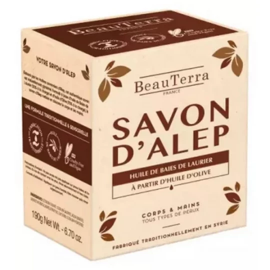BeauTerra Savon Solide d'Alep 190 g