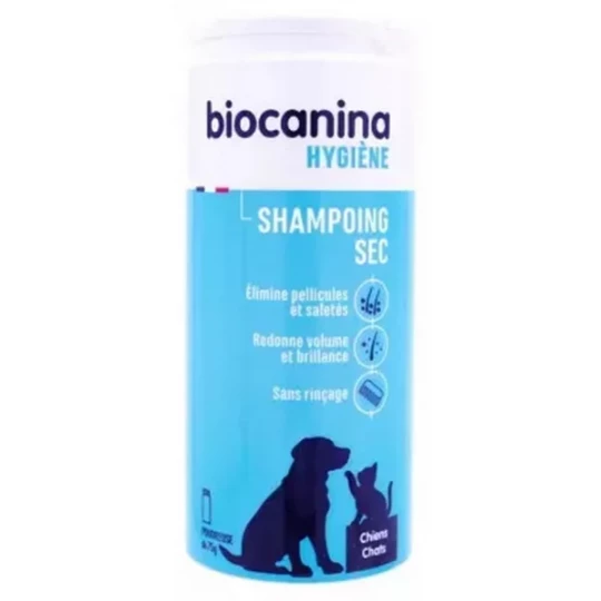 Biocanina Hygiene Shampoing Sec pour Chien et Chats 75 g