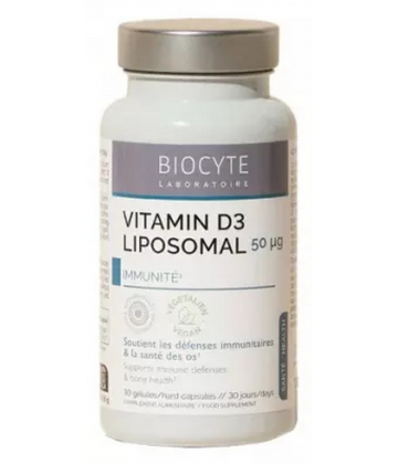 Biocyte Vitamin D3 Liposomal 50 mcg Gélules x 90