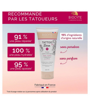 Biocyte Tattoo Derm 1 Crème Après-Tatouage Apaise et Hydrate 100 ml