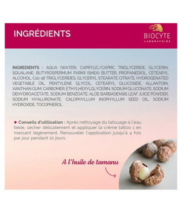 Biocyte Tattoo Derm 1 Crème Après-Tatouage Apaise et Hydrate 100 ml