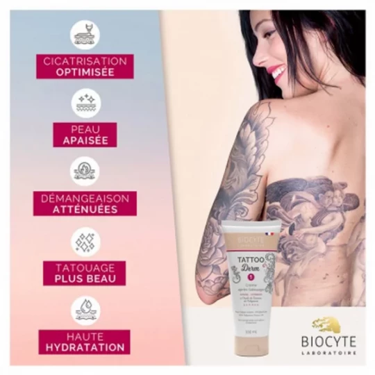 Biocyte Tattoo Derm 1 Crème Après-Tatouage Apaise et Hydrate 100 ml - image 5