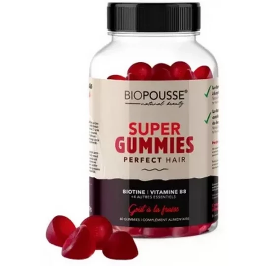 Biopousse Super Gummies Perfect Hair Gout Fraise Gummies x 60
