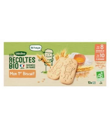 Blédina Les Récoltes Bio Mon 1er Biscuit Bio Biscuits x 20