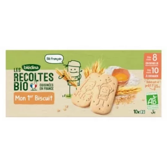 Blédina Les Récoltes Bio Mon 1er Biscuit Bio Biscuits x 20