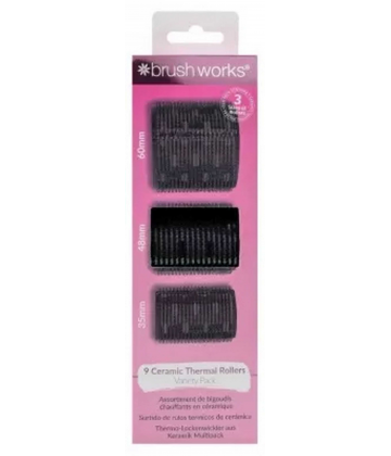 Brushworks Assortiment de Bigoudis Chauffant en Céramique x 9