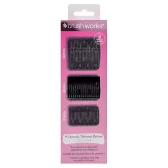 Brushworks Assortiment de Bigoudis Chauffant en Céramique x 9