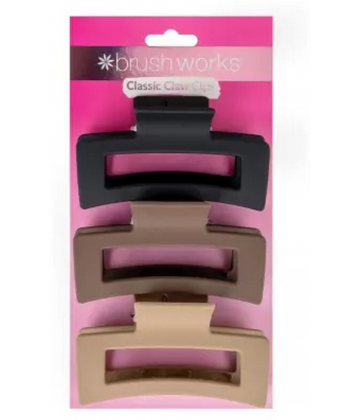 Brushworks Set 3 Pinces Cheveux