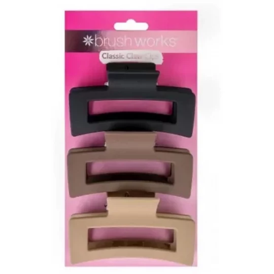 Brushworks Set 3 Pinces Cheveux