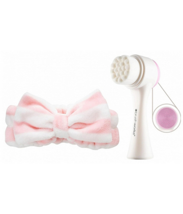 Brushworks Bandeau de Maquillage + Brosse Nettoyante Visage de Luxe