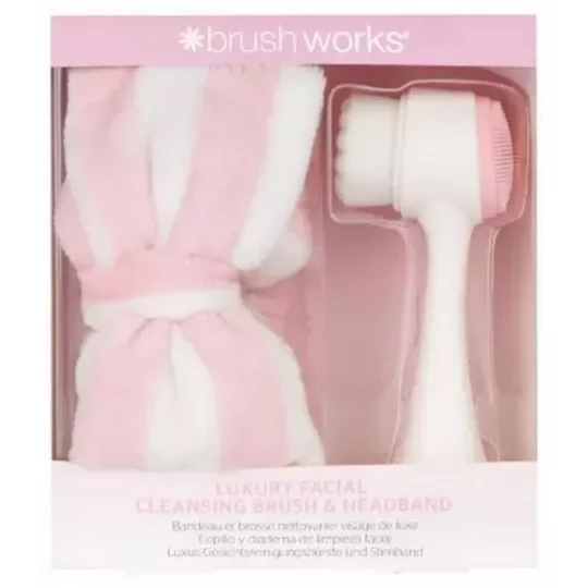 Brushworks Bandeau de Maquillage + Brosse Nettoyante Visage de Luxe