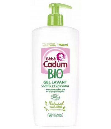 Cadum Bébé Cadum Gel Lavant Natural Caresse Bio 750 ml