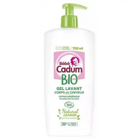 Cadum Bébé Cadum Gel Lavant Natural Caresse Bio 750 ml