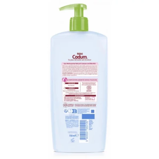 Cadum Bébé Cadum Eau Nettoyante Natural Caresse Bio 750 ml - image 2