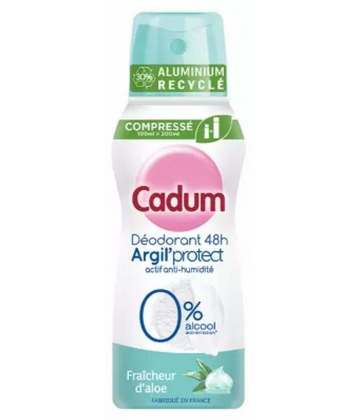 Cadum Argil-Protect Déodorant 48h Fraîcheur d'Aloé Spray 100 ml