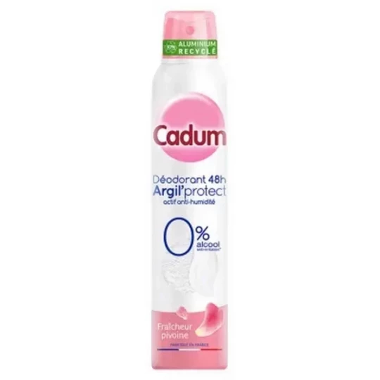 Cadum Argil-Protect Déodorant 48h Fraîcheur Pivoine Spray 200 ml
