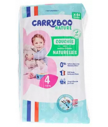 Carryboo Nature Couches Naturelles à Motif Couches Taille 4 (7-18 kg) x 44