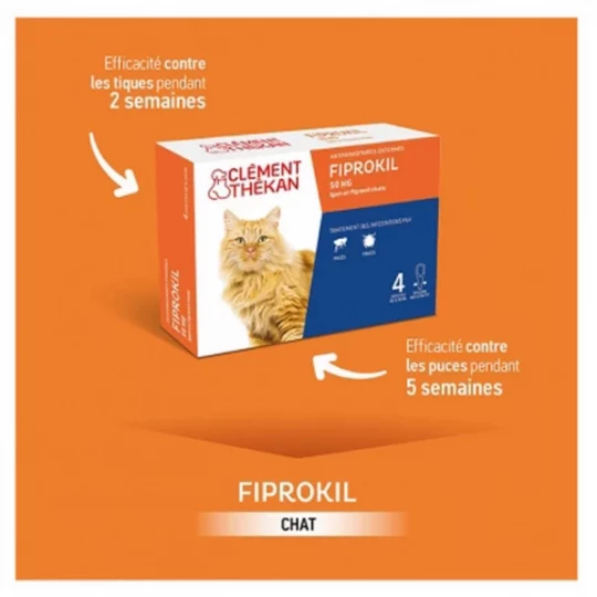 Clément Thékan Fiprokil 50 mg Chat Pipettes x 2 - image 2