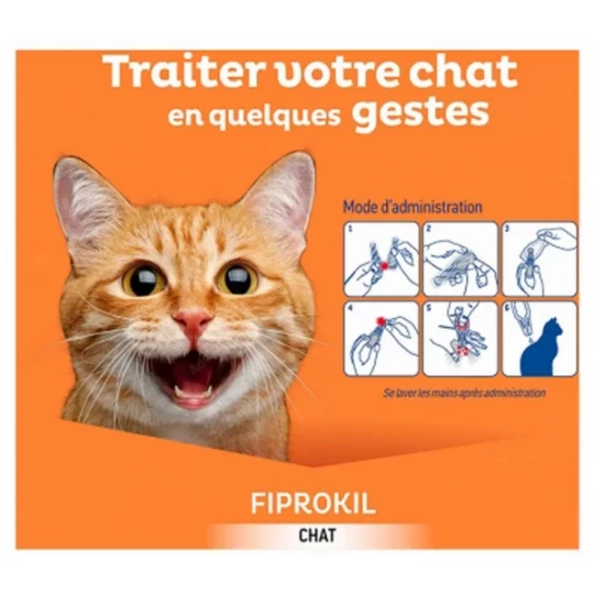 Clément Thékan Fiprokil 50 mg Chat Pipettes x 2 - image 3