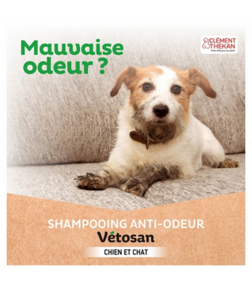 Clément Thékan Vétosan Shampoing Anti-Odeurs Chiens et Chats Bio 200 ml