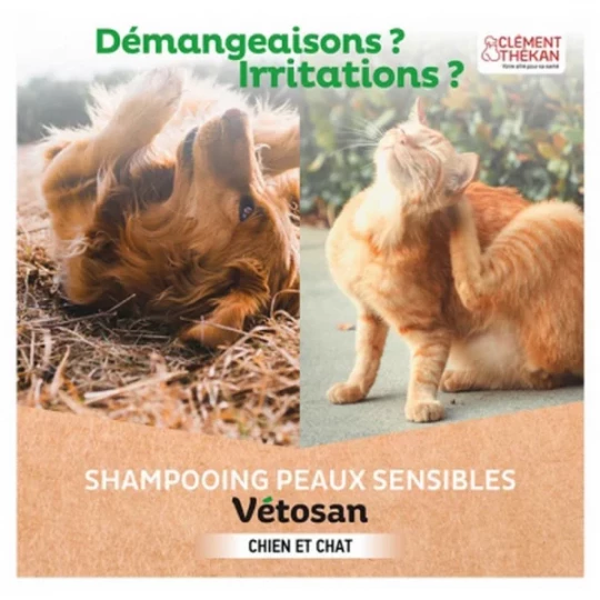 Clément Thékan Vétosan Shampoing Peaux Sensibles Chats et Chiens Bio 200 ml - image 5