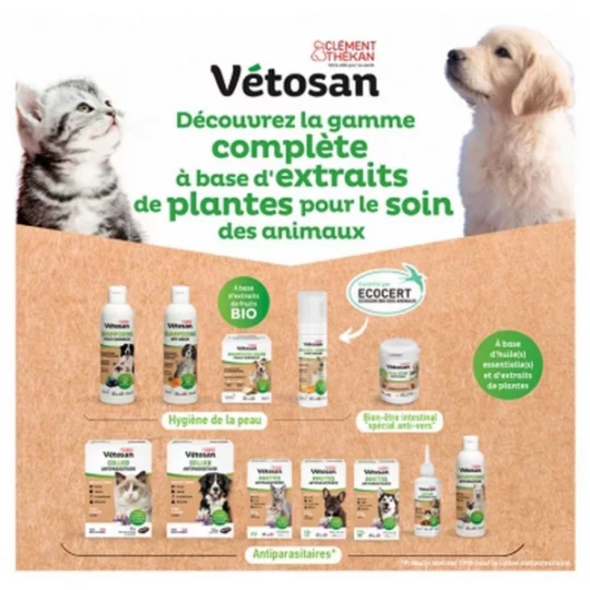 Clément Thékan Vétosan Shampoing Solide Peaux Sensibles Chiens et Chats Bio 100 g - image 4