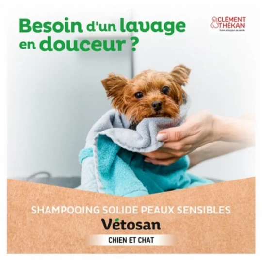 Clément Thékan Vétosan Shampoing Solide Peaux Sensibles Chiens et Chats Bio 100 g - image 5