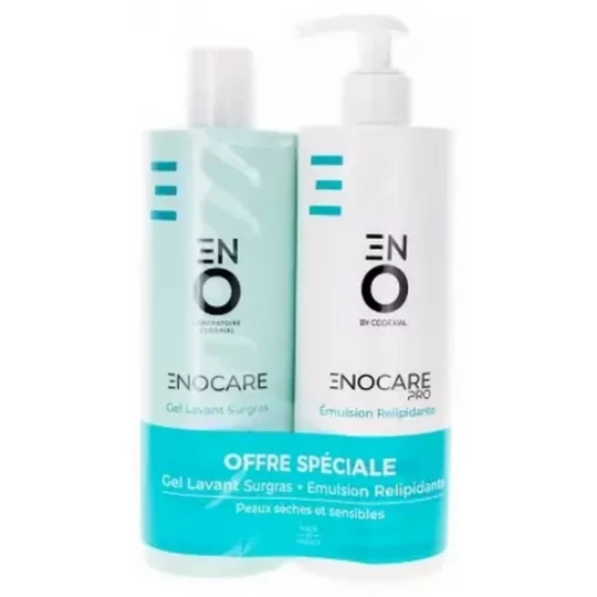 Codexial Enocare Gel Lavant Surgras 400 ml + Emulsion Relipidante 400 ml Offre Spéciale