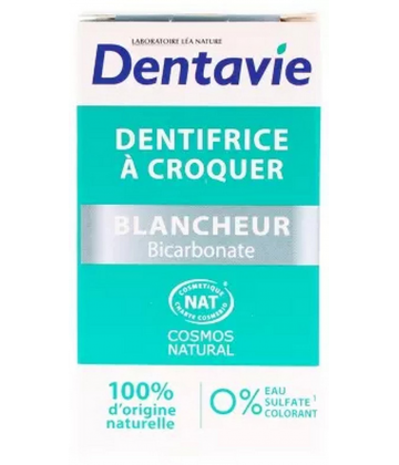 Dentavie Dentifrice à Croquer Blancheur Bicarbonate Comprimés x 60