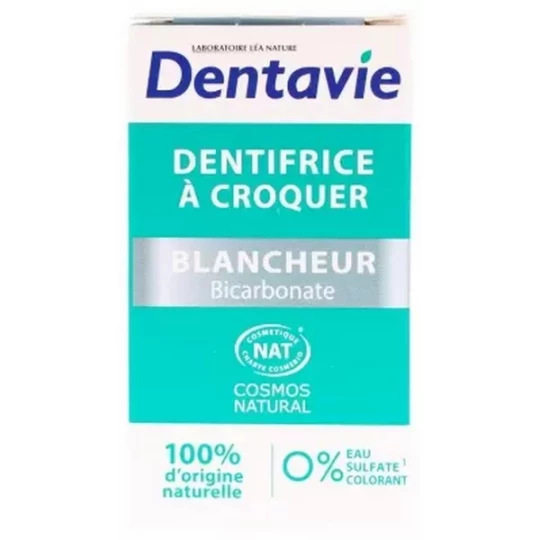 Dentavie Dentifrice à Croquer Blancheur Bicarbonate Comprimés x 60