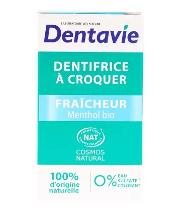Dentavie Dentifrice à Croquer Fraicheur Menthol Comprimés x 60