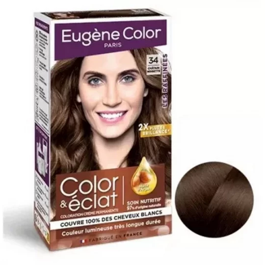 Eugene Color Color & Eclat Les Raffinées Kit Coloration 34 Châtain Noisette