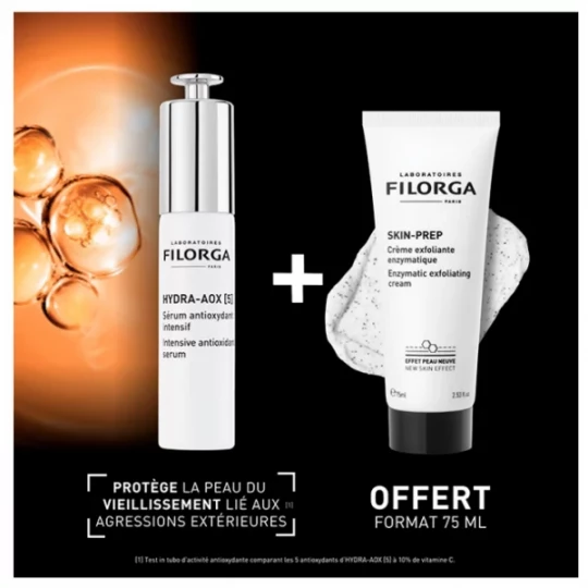 Filorga HYDRA-AOX [5] Sérum Antioxydant Intensif 30 ml + SKIN-PREP Crème Exfoliante Enzymatique 75 ml offerte - image 3