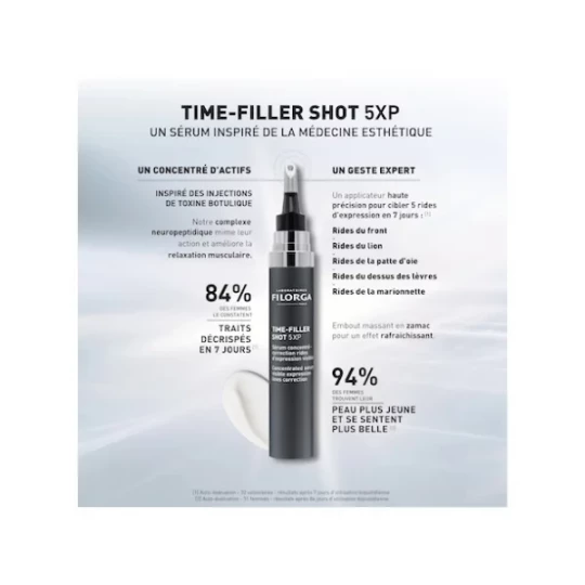 Filorga TIME-FILLER SHOT 5 XP Sérum Concentré Rides d'Expression 15 ml + SKIN-PREP Crème Exfoliante Enzymatique 75 ml offerte - image 2