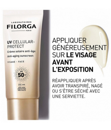 Filorga UV CELLULAR-PROTECT Crème Solaire Anti-Âge SPF50+ 40 ml + NCEF - REVITALIZE Sérum 5 ml offert