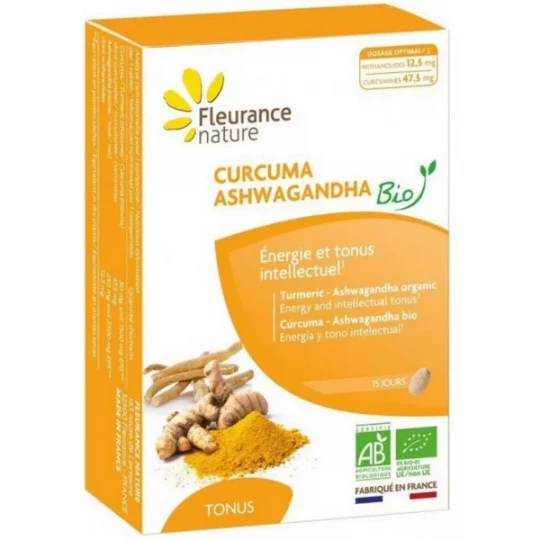 Fleurance Nature Curcuma Ashwagandha Bio Comprimés x 15