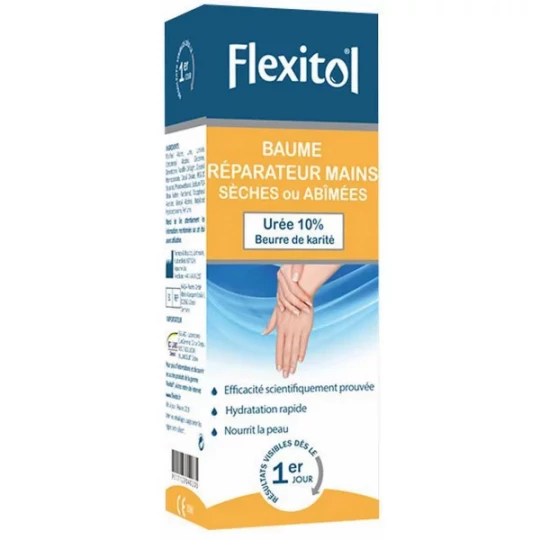 Flexitol Baume Réparateur Mains Sèches ou Abimées Urée 10% 56 g