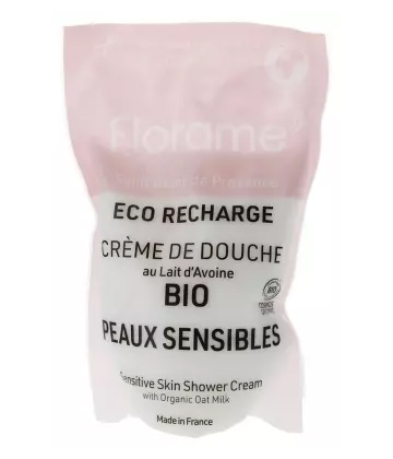Florame Crème de Douche Lait d'Avoine Peaux Sensibles Rechargeable Bio Éco-Recharge 700 ml