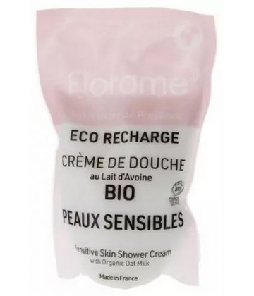 Florame Crème de Douche Lait d'Avoine Peaux Sensibles Rechargeable Bio Éco-Recharge 700 ml
