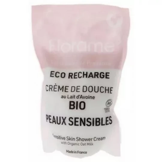 Florame Crème de Douche Lait d'Avoine Peaux Sensibles Rechargeable Bio Éco-Recharge 700 ml