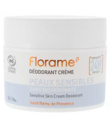 Florame Déodorant Creme 24h Peaux Sensibles Bio 50 g