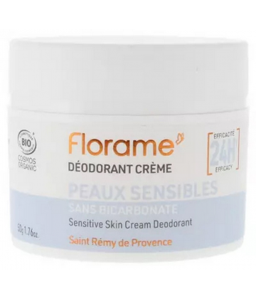 Florame Déodorant Creme 24h Peaux Sensibles Bio 50 g